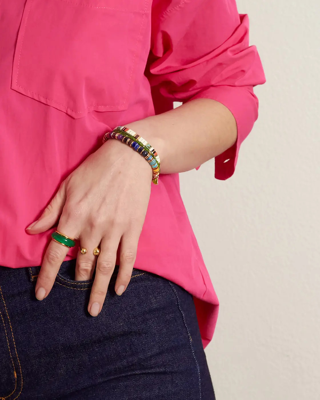 Orion Chunky Ring Emerald Green