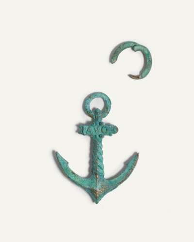 Detachable Gold-Plated Anchor AVO Earring Pendant with Patina