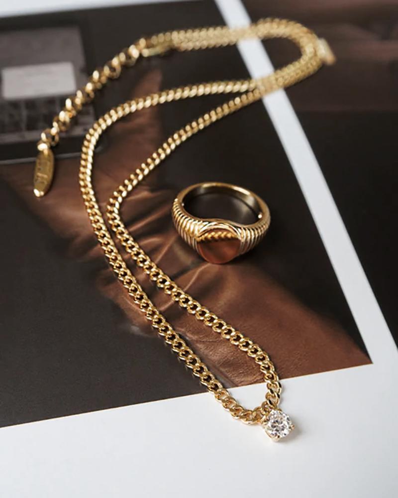 Bardot Vergoldete Halskette mit Zirkonia-Anhänger