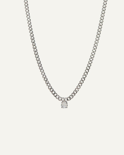 Bardot Silver-Plated Cubic Zirconia Stud Charm Necklace