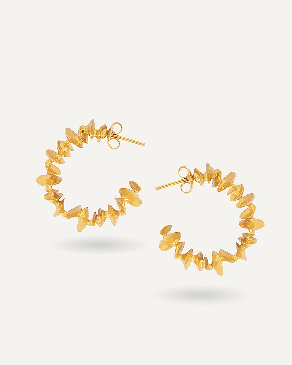Mini Frozen In Time Gold-Plated Hoops