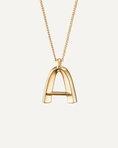JB Monogram Curb Chain Gold-Plated Necklace Letter A
