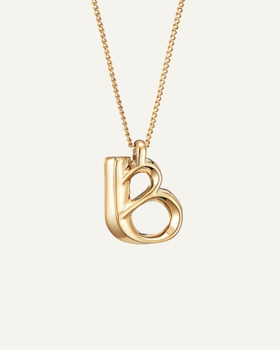 JB Monogram Curb Chain Gold-Plated Necklace Letter B