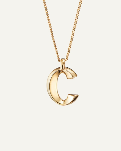 JB Monogram Curb Chain Gold-Plated Necklace Letter C