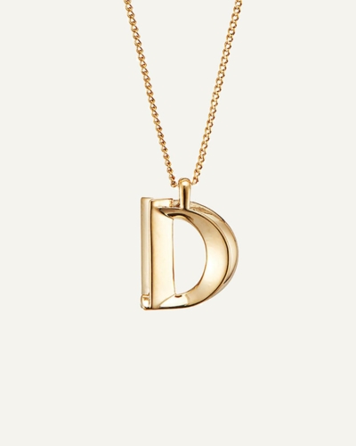 JB Monogram Curb Chain Gold-Plated Necklace Letter D