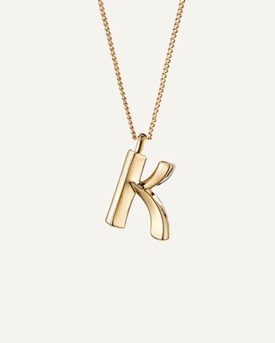JB Monogram Curb Chain Gold-Plated Necklace Letter K