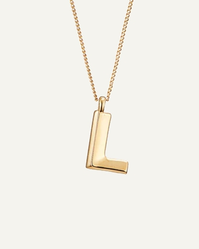 JB Monogram Curb Chain Gold-Plated Necklace Letter L