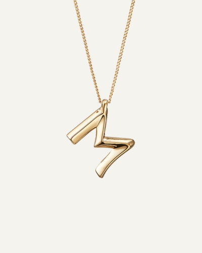 JB Monogram Curb Chain Gold-Plated Necklace Letter M