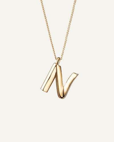 JB Monogram Curb Chain Gold-Plated Necklace Letter N