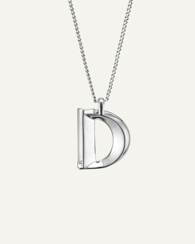 JB Monogram Curb Chain Silver-Plated Necklace Letter D