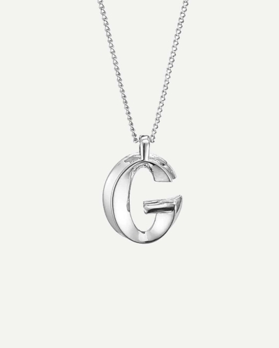 JB Monogram Curb Chain Silver-Plated Necklace Letter G