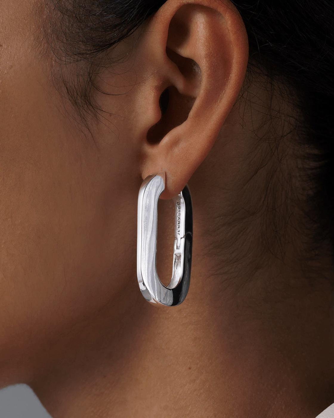 Mega U-Link Silver-Plated Earrings