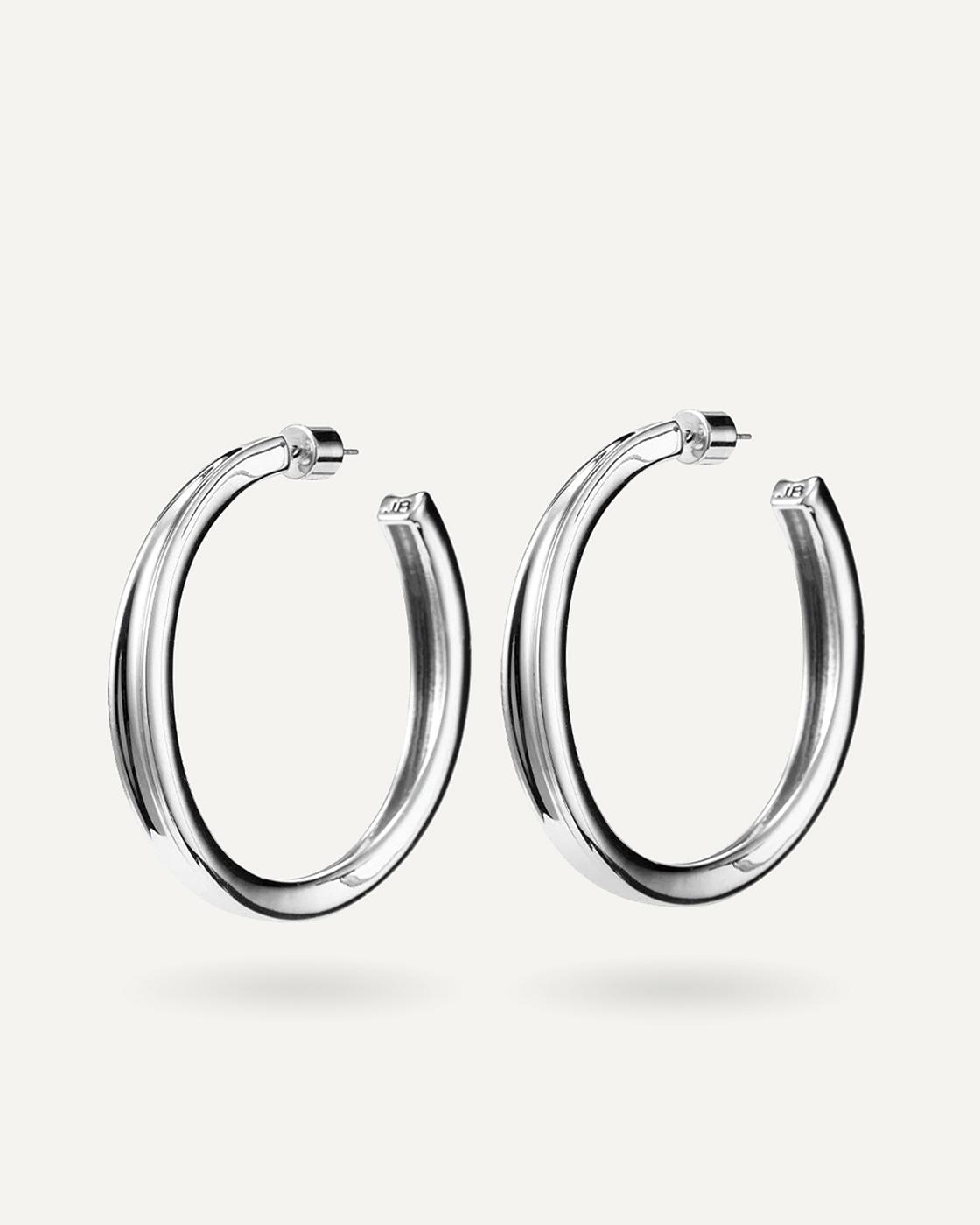 Silver-Plated Slim Doune Hoops