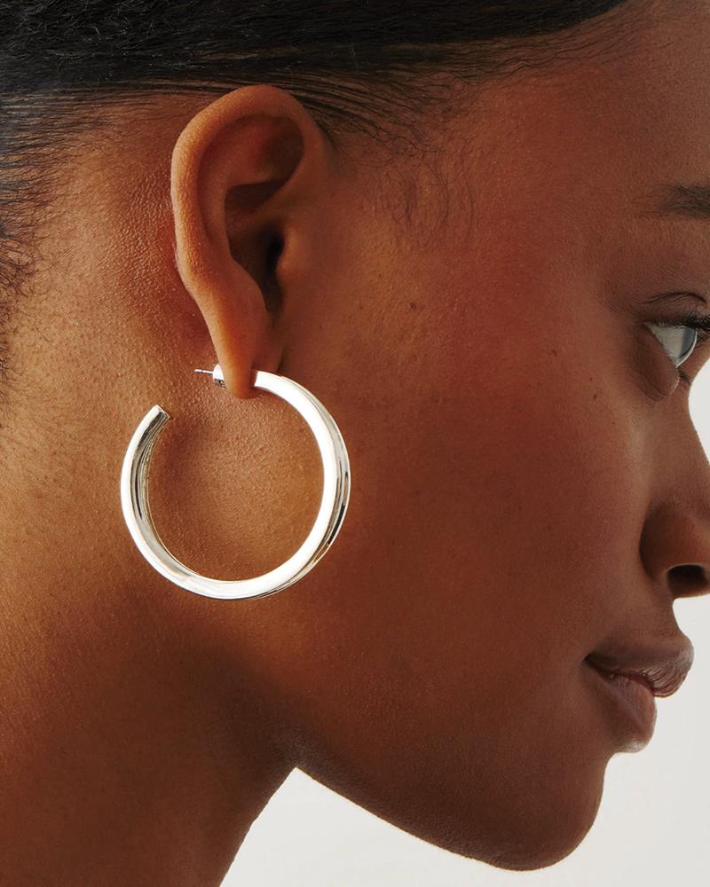 Silver-Plated Slim Doune Hoops