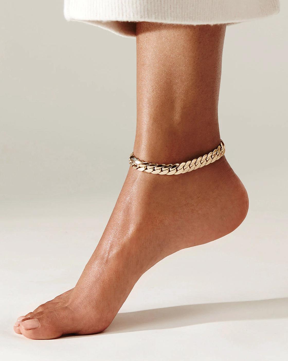 Harvey Gold Tone-Dipped Brass Anklet
