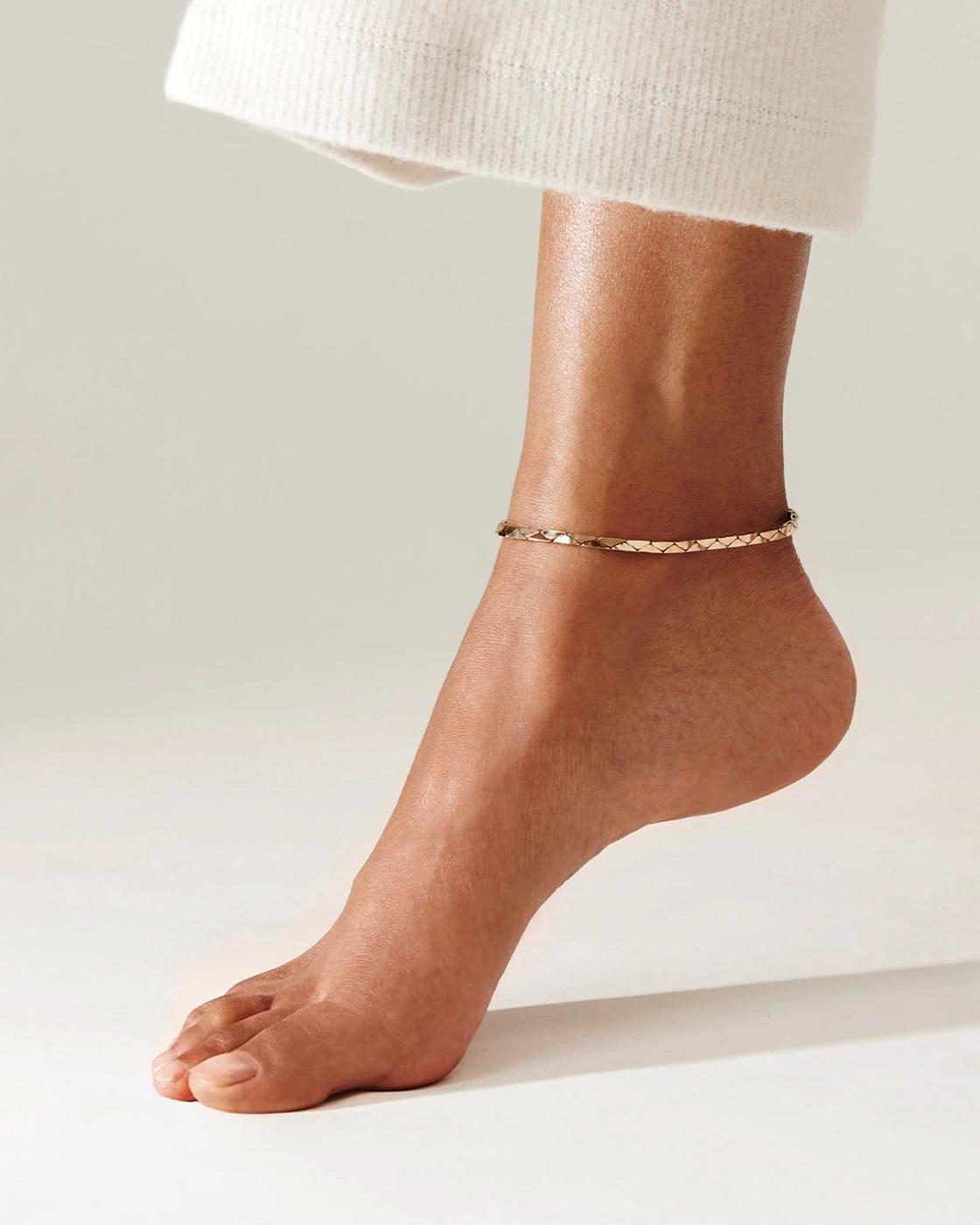 Rae Gold Tone-Dipped Brass Anklet