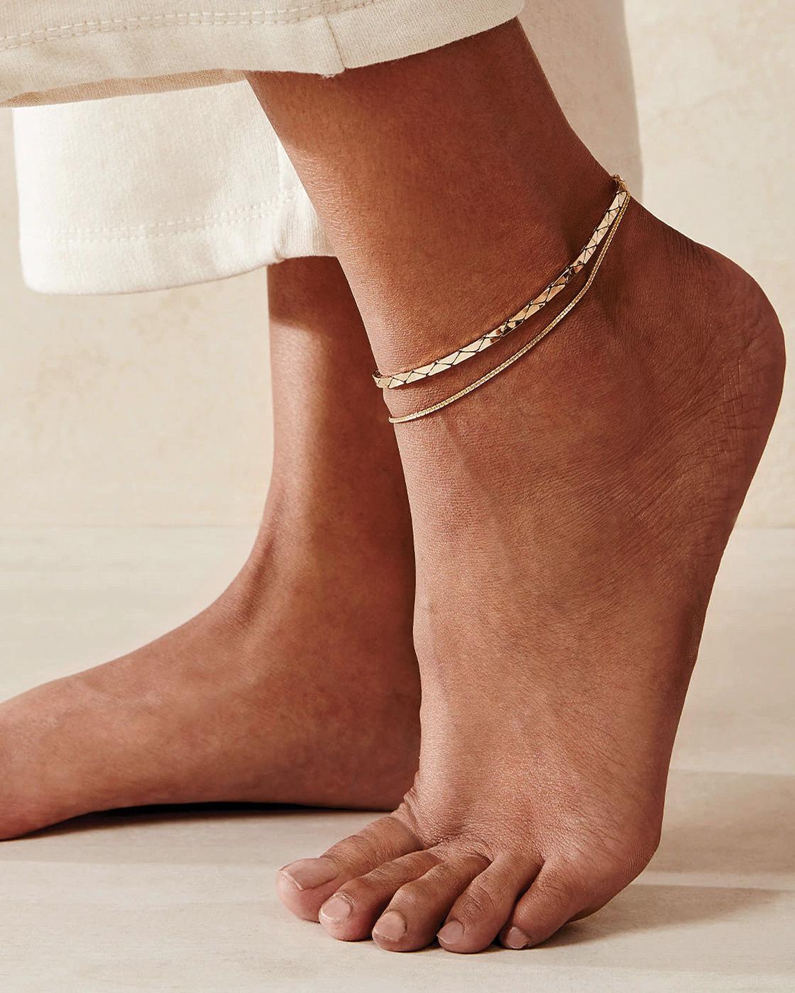 Rae Gold Tone-Dipped Brass Anklet