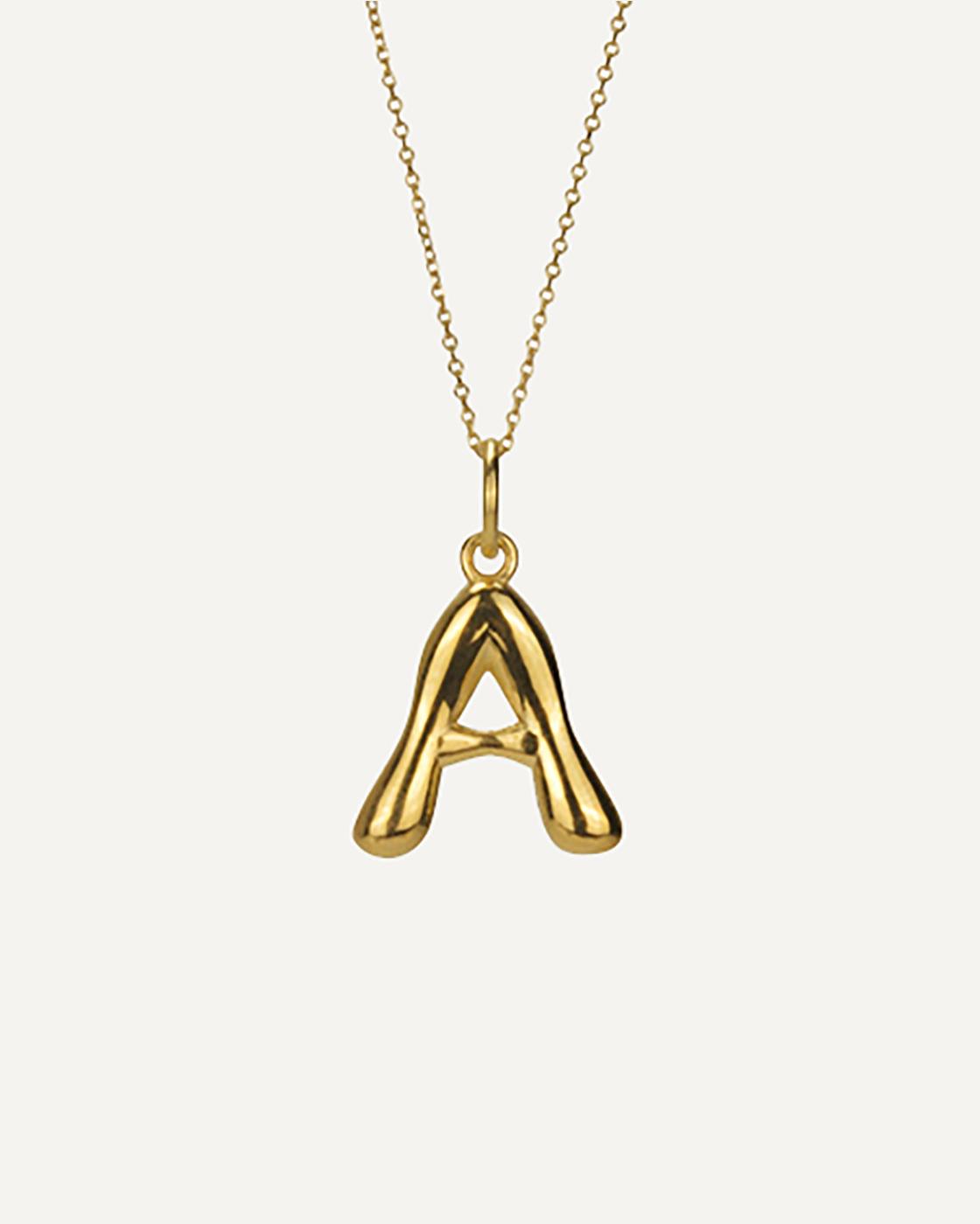 Gold-Plated Sterling Silver Letter Pendant A