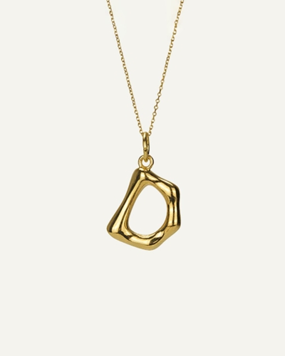 Gold-Plated Sterling Silver Letter Pendant D
