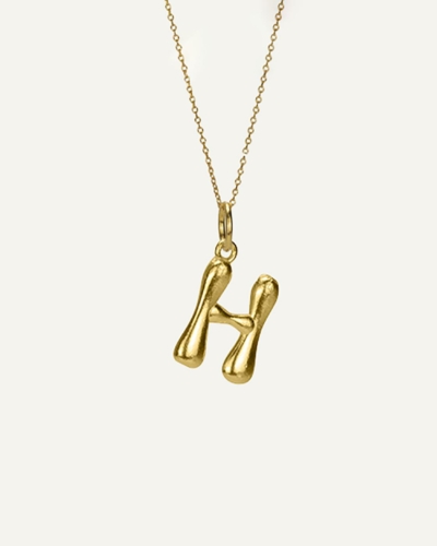 Gold-Plated Sterling Silver Letter Pendant H