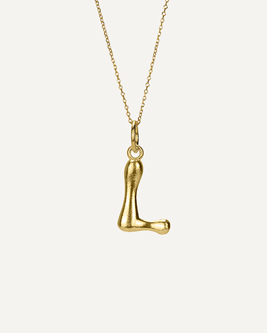 Gold-Plated Sterling Silver Letter Pendant L