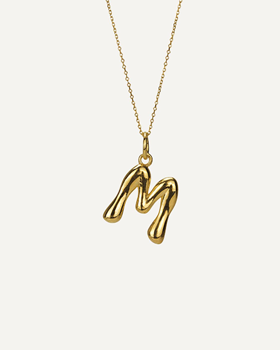 Gold-Plated Sterling Silver Letter Pendant M
