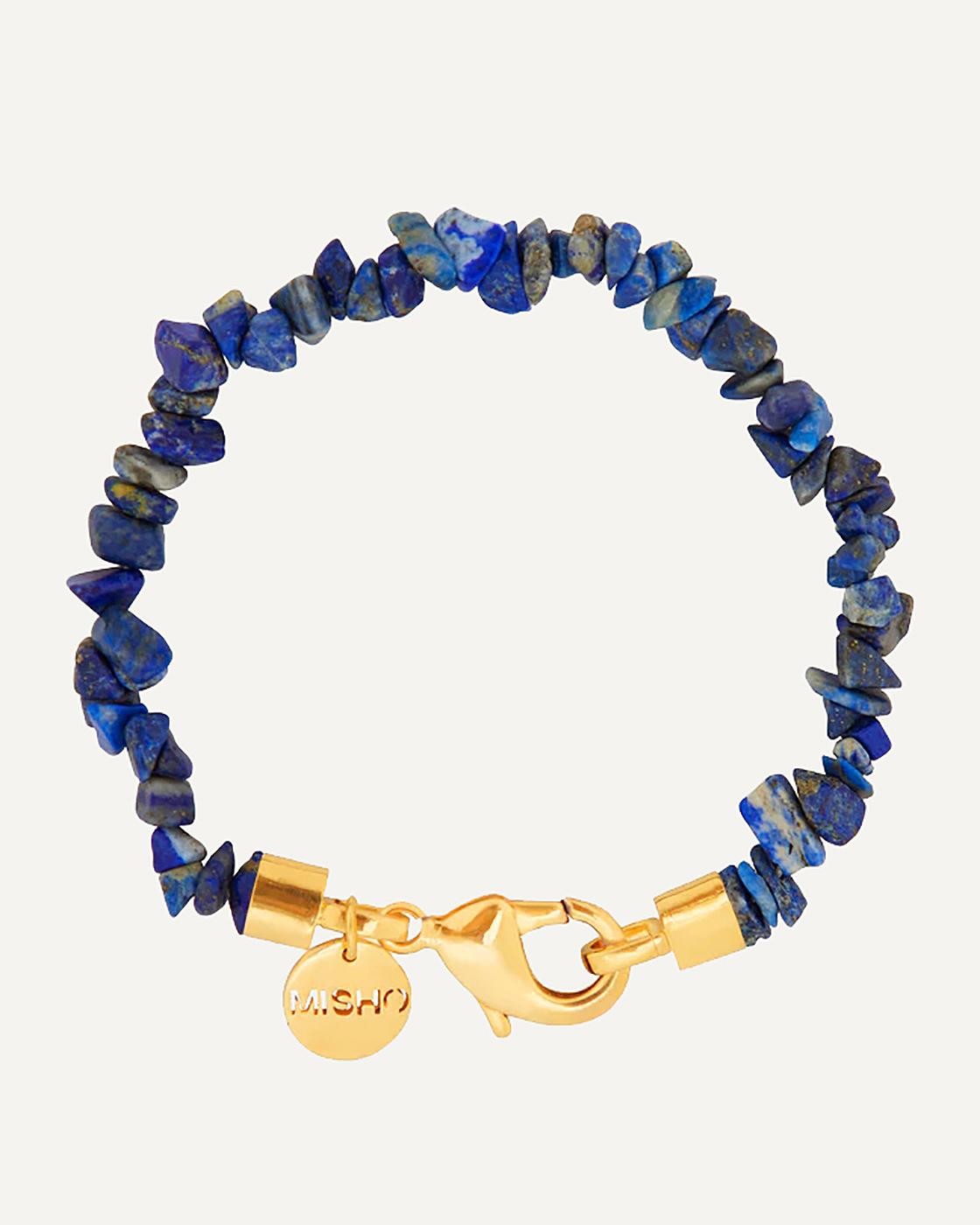 Lapis Bracelet with Gold-plated Сlosure