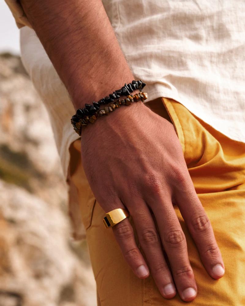 Tiger's Eye Bracelet with Gold-plated Сlosure