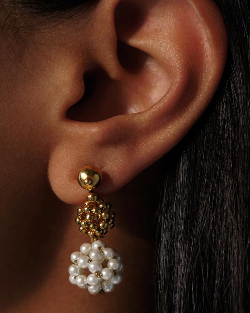 Nido Gold-Plated Mini Pearl Earrings