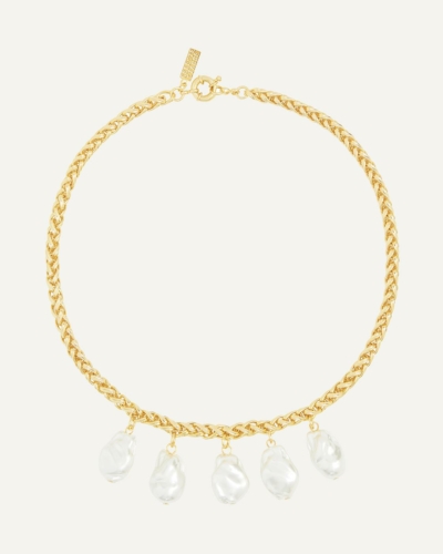 The Shibuya Chunky Chain Necklace with Large Faux Pearl Charms