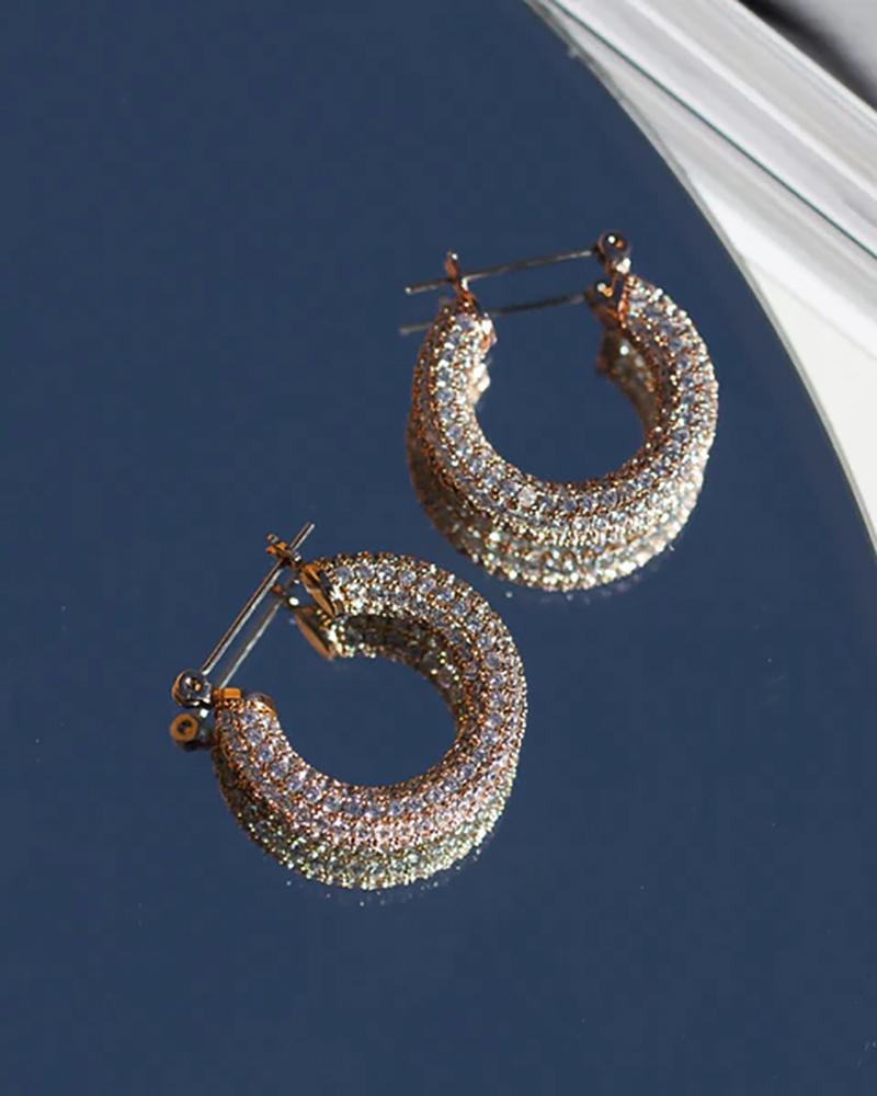 Pave Baby Amalfi Gold-Plated Surgical Steel Cubic Zirconia Hoops
