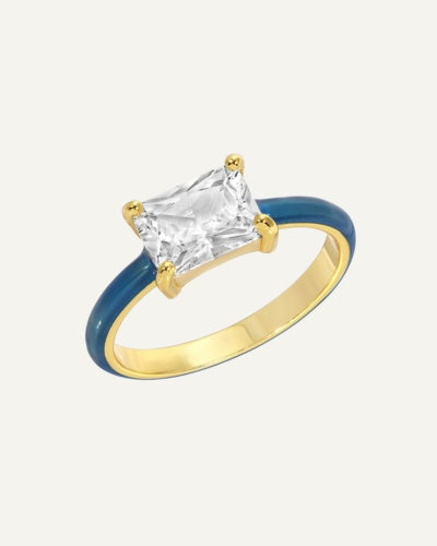 The 90210 Gold-Plated Electric Blue Ring