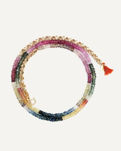 Aisha Goldgefüllte Edelstein-Halskette