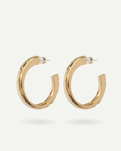 Gold-Plated Surgical Steel Architectural Statement Hoops