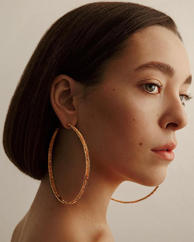 Hula Hoops Gold-Plated Large Earrings