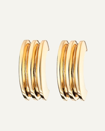 Toni Gold-Plated Ribbed Clip Ons
