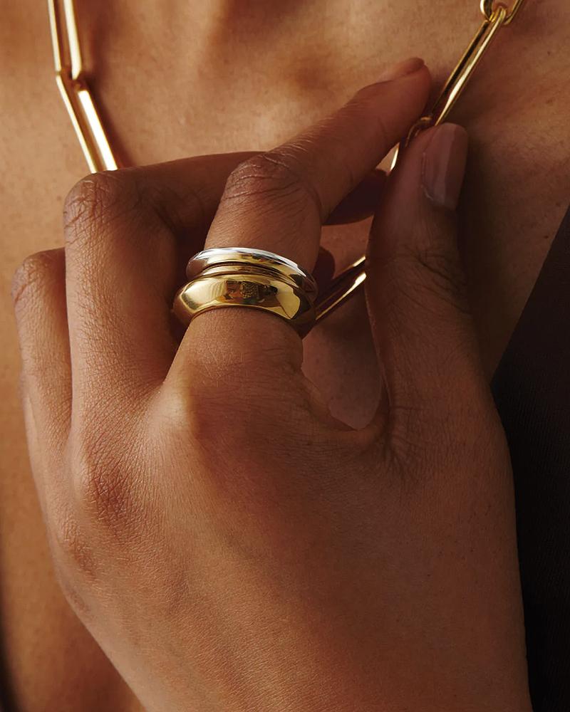 Toni Gold-Plated and Silver-Plated Ring Set