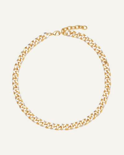 Chunky Gold-Plated and Silver-Plated Necklace
