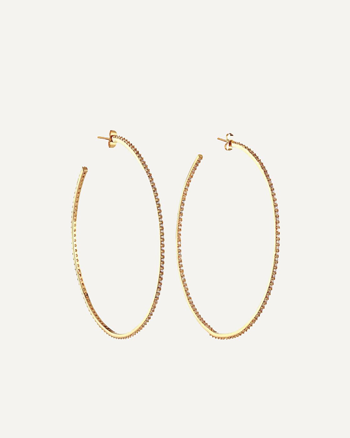 From The Block Gold-Plated Cubic Zirconia Large Hoops
