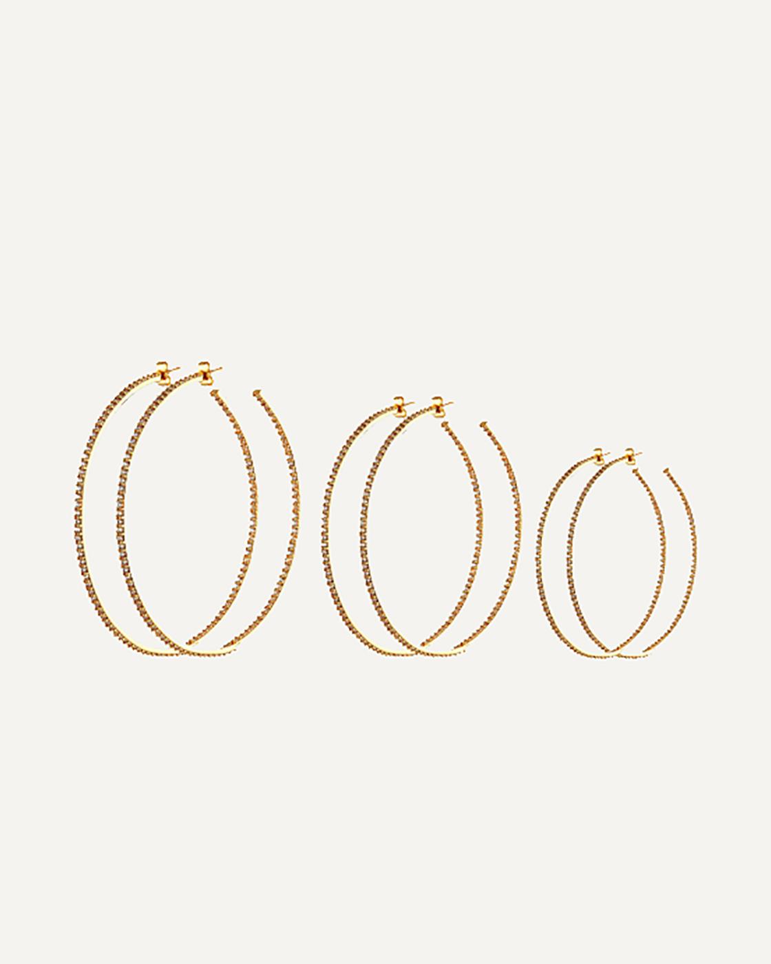 From The Block Gold-Plated Cubic Zirconia Large Hoops