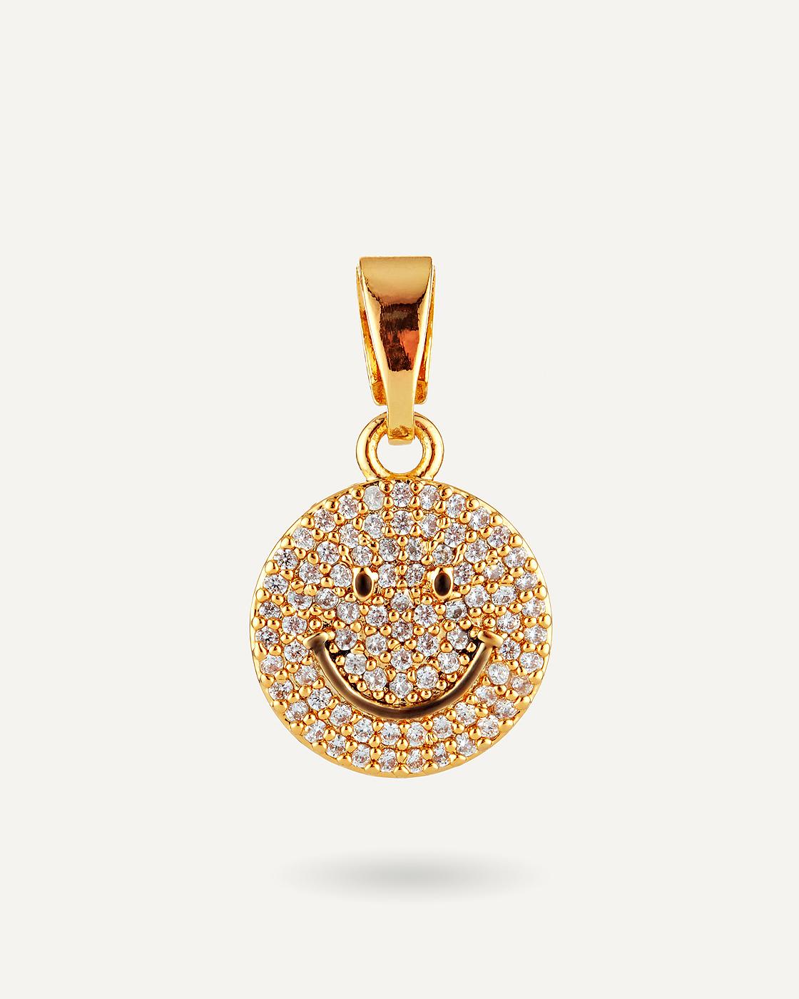 Gold-Plated Cubic Zirconia Smile Pendant