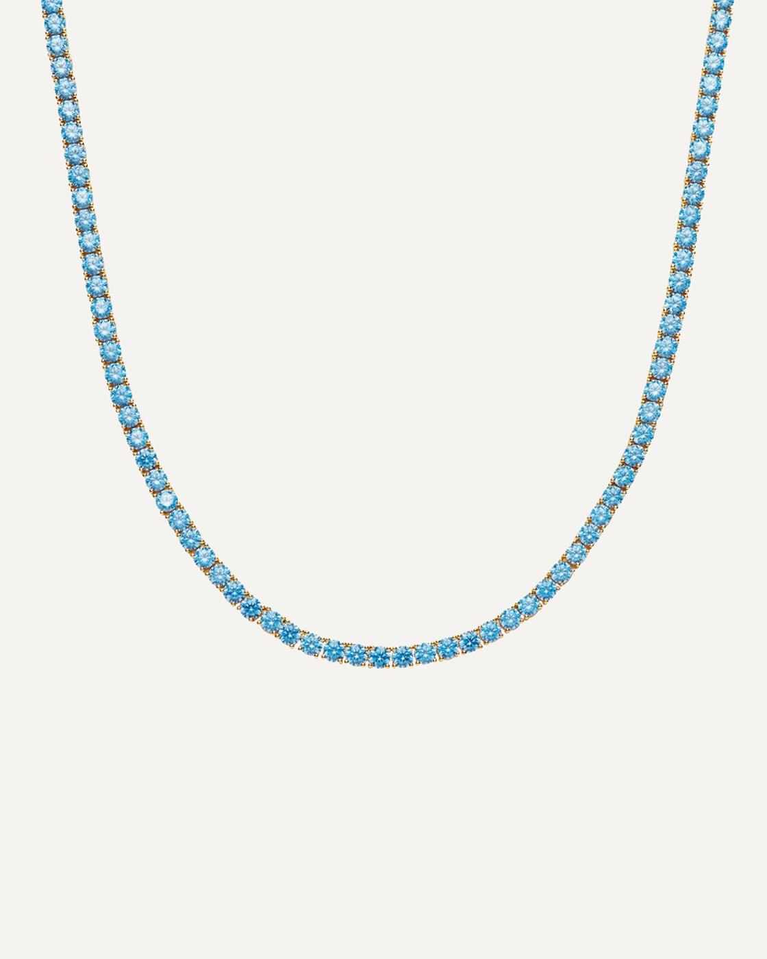 Serena Cubic Zirconia Tennis Necklace - Adriatic blue