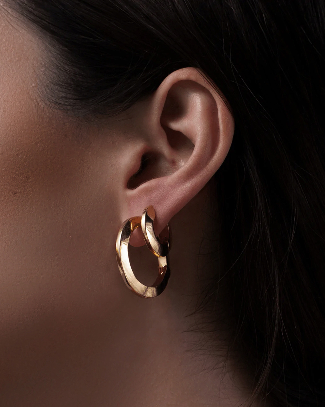 Toni Gold-Plated Hinged Hoop Earrings