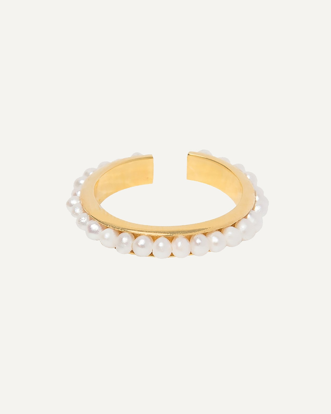 Luna Gold-Plated Sterling Silver Pearls Ring