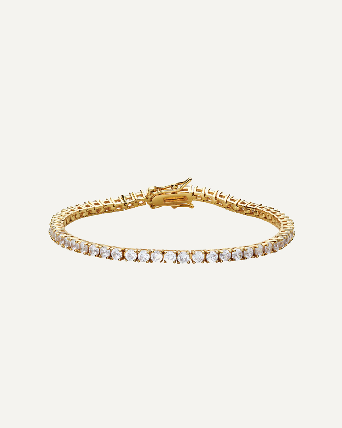 Serena Gold-Plated Cubic Zirconia Tennis Bracelet – Clear