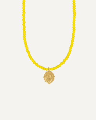Thireos Small Yellow Glass Crystals Necklace