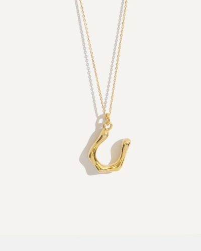 Gold-Plated Sterling Silver Letter Pendant U