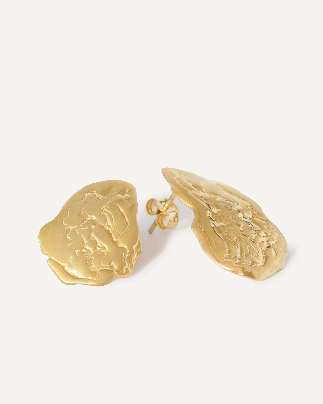 Vergoldete Austern-Ohrringe aus Sterlingsilber