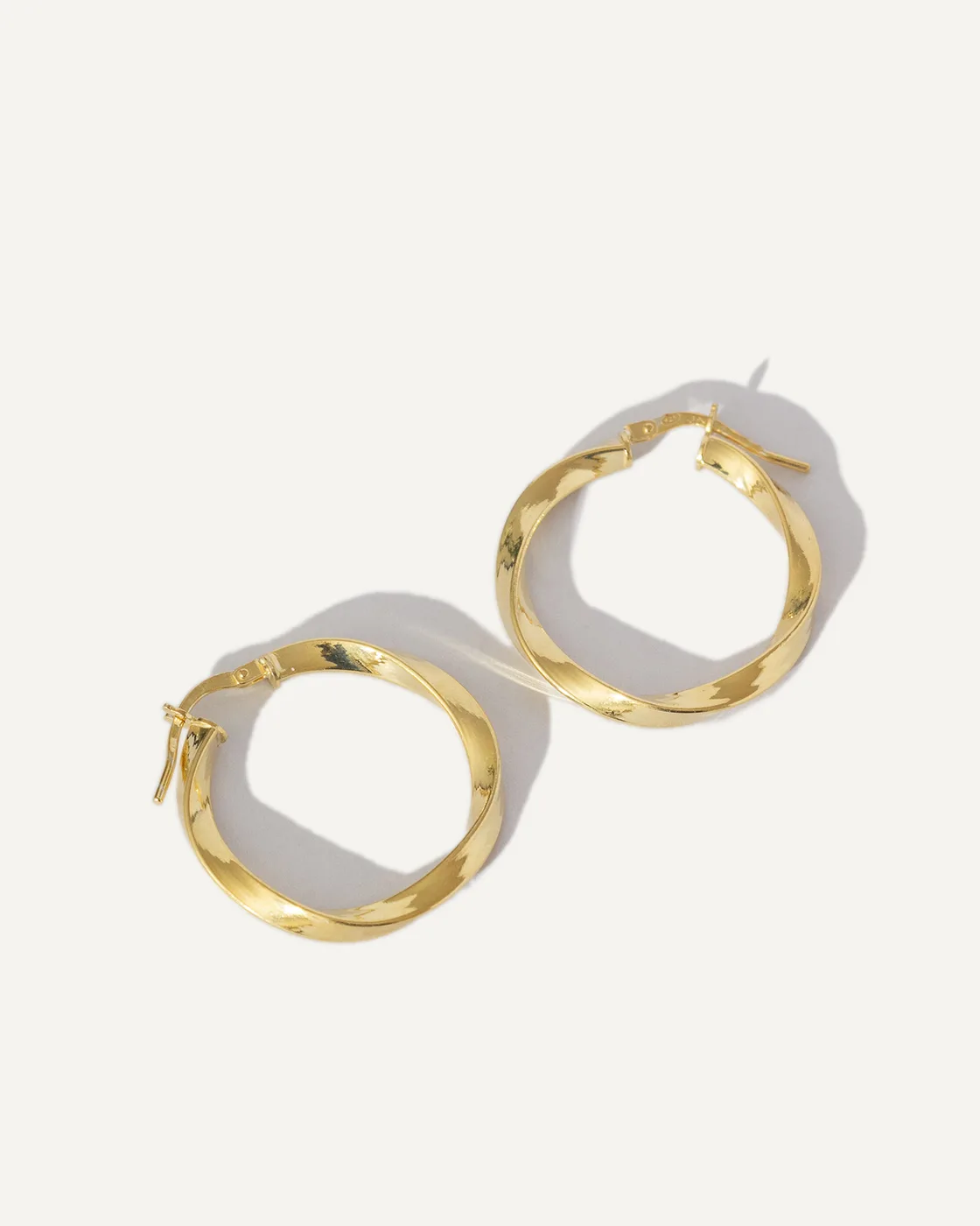 Gold-Plated Sterling Silver Twisted Wire Hoops