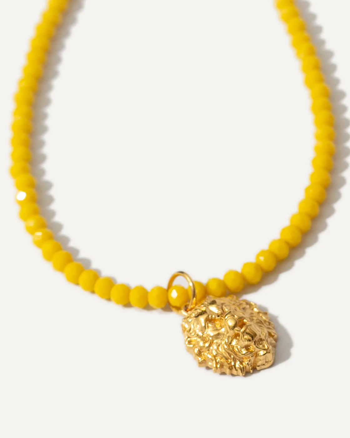 Thireos Small Yellow Glass Crystals Necklace